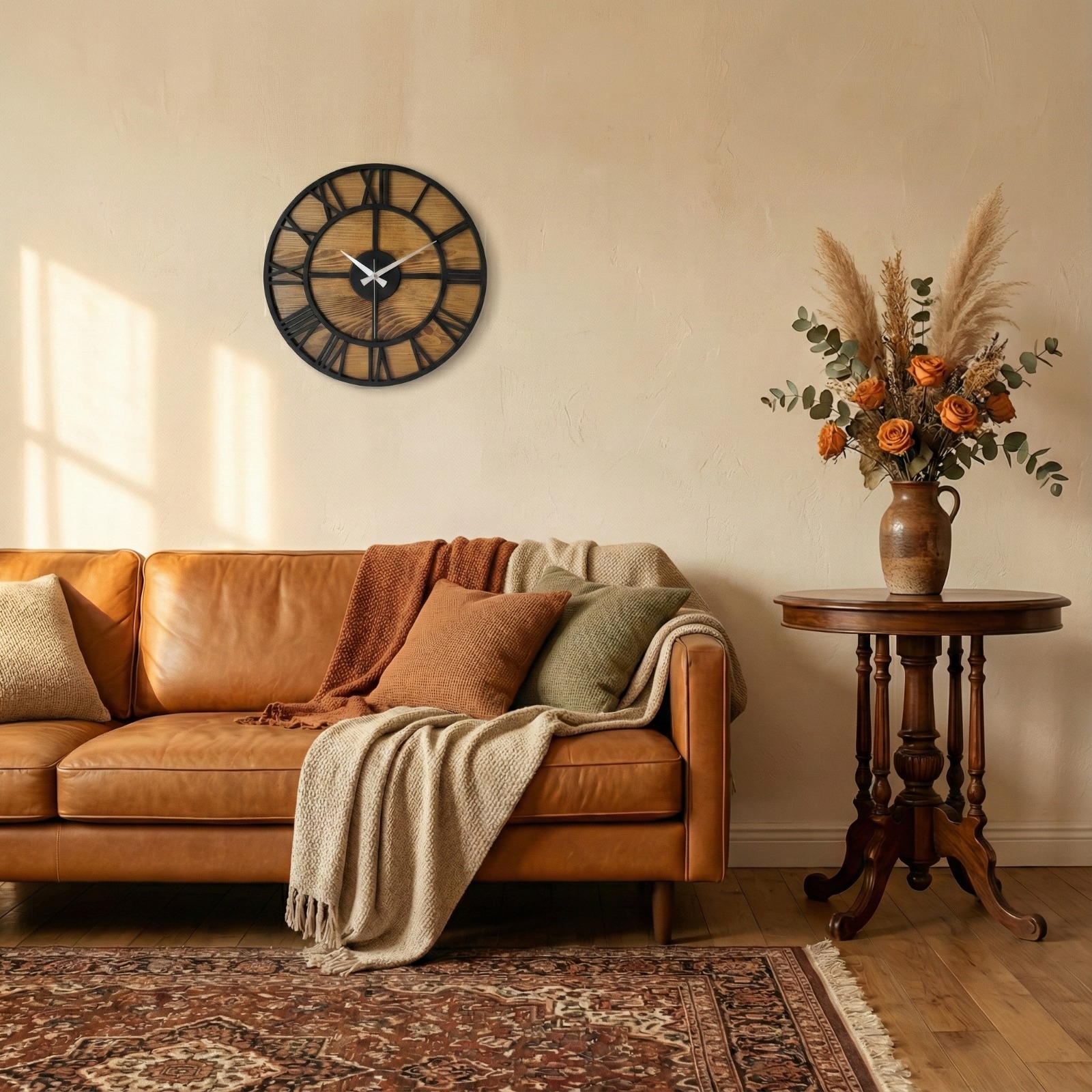 handmade wooden wall clock