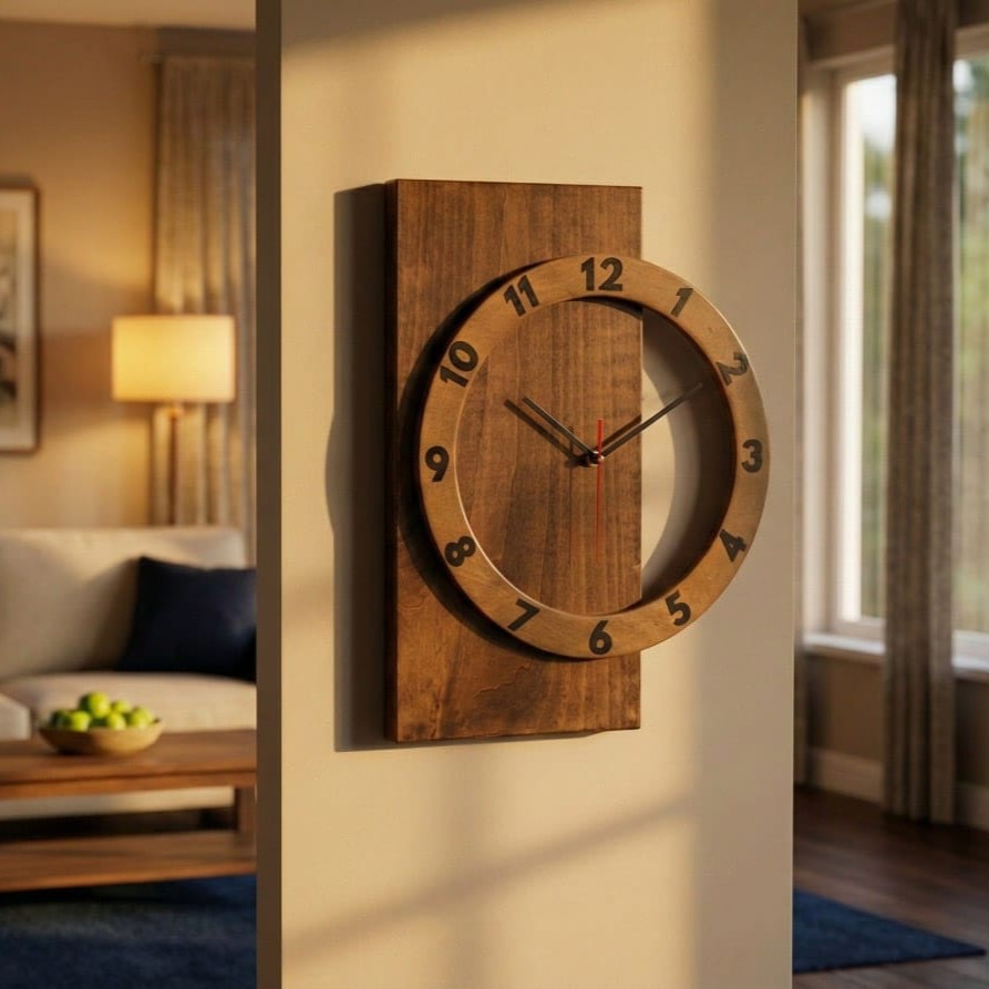 Quadra Wooden Wall Clock