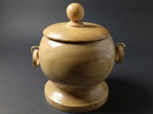 wooden sugar bowl