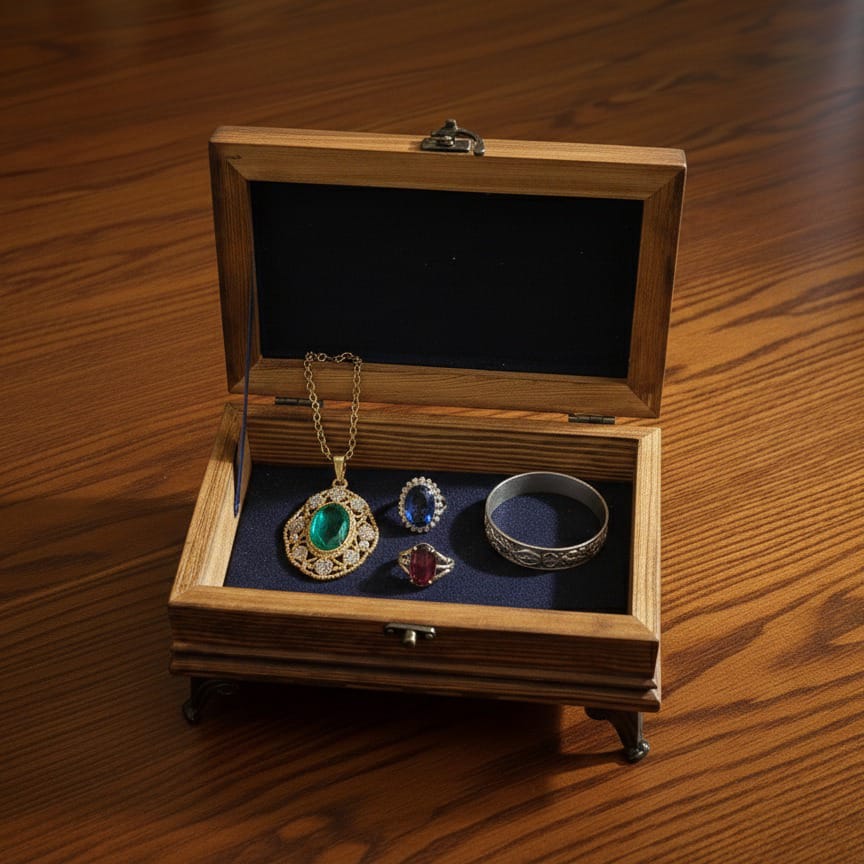 Mertek Wooden Jewelry Box