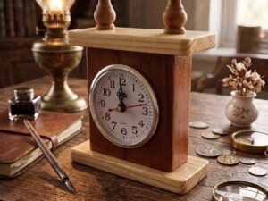 Melbie Wooden Desk Clock MorgenCraft