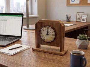 Korel Wooden Desk Clock MorgenCraft